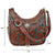 American West Womens Lady Lace 9.5in Hobo Medium Brown Leather Handbag Bag