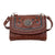 American West Womens Lady Lace Dark Brown Leather Crossbody Bag OS