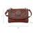 American West Womens Lady Lace Dark Brown Leather Crossbody Bag OS