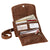 American West Womens Lady Lace Dark Brown Leather Crossbody Bag OS