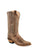 Old West Dark Tan Womens Leather Fashion 12in Cowboy Boots 7.5B