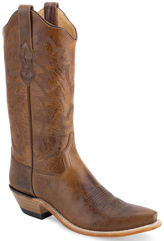 Old West Womens Fashionwear Western Brown Leather 12in Cowboy Boots 6 B
