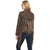 Cripple Creek Womens Hand-Laced Bone Pipe Classic Coffee Leather Leather Jacket