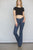 Kimes Ranch Womens Lola Jeans Dark Indigo Cotton Blend Wide Flare Leg 8x32