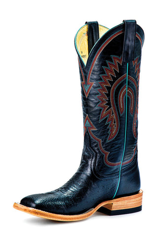 Macie Bean Womens 13in Black Smooth Ostrich Cowboy Boots