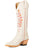 Macie Bean Womens 15in Inlay Cream/Citrus Leather Cowboy Boots