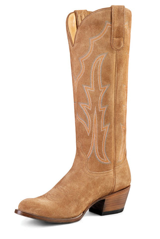 Macie Bean Womens Mind Your Own Biscuits Tobacco Suede Cowboy Boots