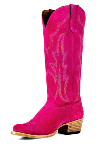 Macie Bean Womens If Karlee Hot Pink Suede Cowboy Boots