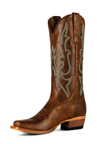 Macie Bean Womens Nice Lady Toast Vaquero Leather Cowboy Boots