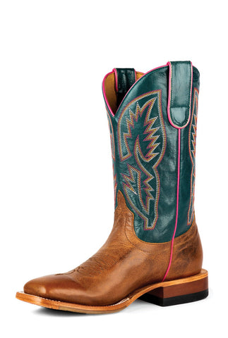 Macie Bean Womens Maryann Teal Goat Leather Cowboy Boots 8.5 M