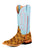 Macie Bean Womens In Reel Time Honey/Blue Leather Cowboy Boots 8 M