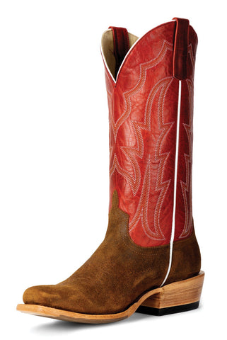 Macie Bean Womens Snuff Commander Red Goat Leather Cowboy Boots