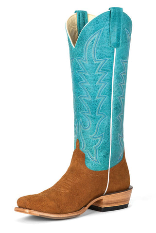 Macie Bean Womens Top Hand Camel Suede Cowboy Boots