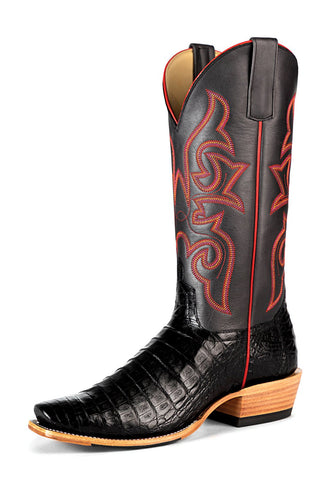 Macie Bean Womens Top Hand Black Caiman Belly Cowboy Boots