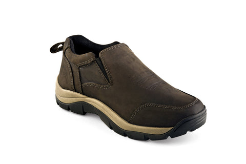 Old West Brown Mens Leather Slip-on Shoes 7.5EE