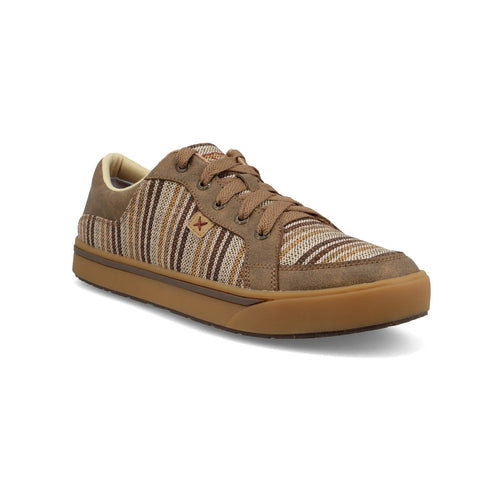 Twisted X Mens Kicks Stripes Brown Multi/Bomber Leather Sneakers Shoes