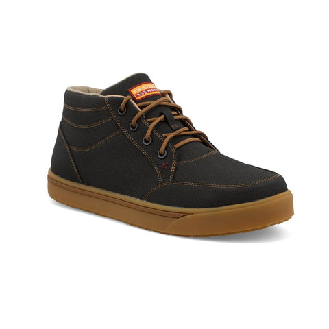 Twisted X Mens High-Top Kicks Charcoal Leather Work Shoes