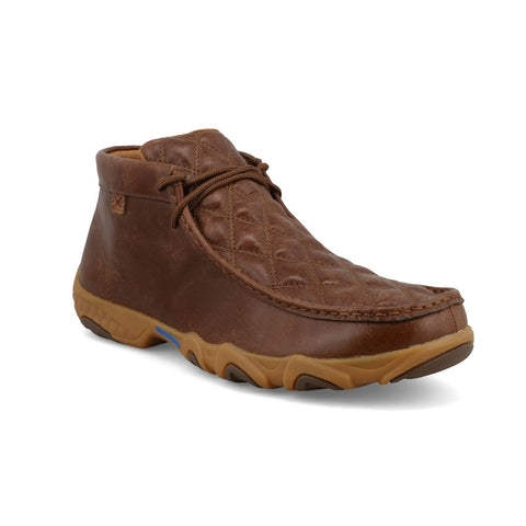 Twisted X Mens Driving Moc Quilted Toffee Leather Chukka Boots