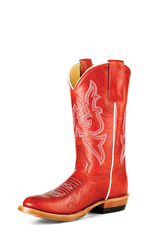 Macie Bean Kids Girls Rodeo Red Leather Cowboy Boots