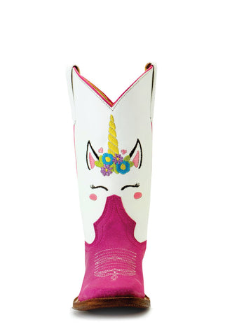 Miss Macie Bean Kids Girls White Glove Leather Unicorn Fashion Boots 10 M