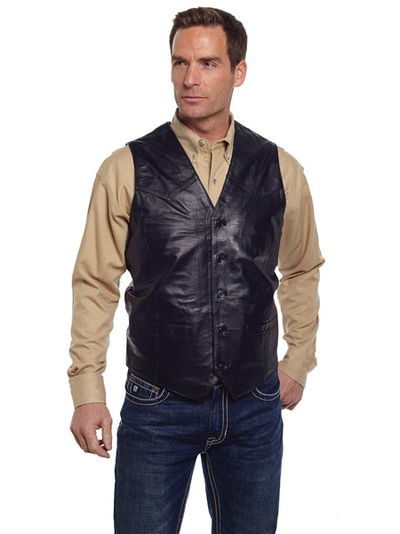 トップス 90s CRIPPLE CREEK leather vest Men's Snap Front Leather Vest - Cripple Creek