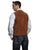 Cripple Creek Mens Cognac Boar Suede Leather Western Snap Front Vest XXXL