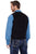 Cripple Creek Mens Black Boar Suede Snap Front Vest Western