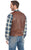 Cripple Creek Mens Button Front Nappa Vintage Brown Lamb Leather Leather Vest