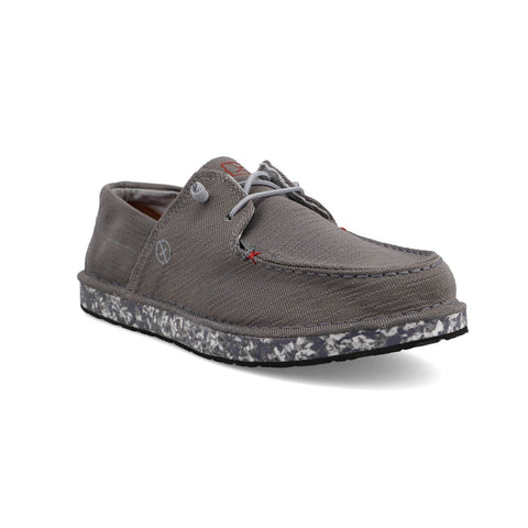 Twisted X Mens Circular Project Grey Fabric Boat Shoes
