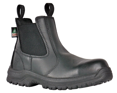 Moxie Trades Womens Angelina Black Leather Full-Grain Work Boots