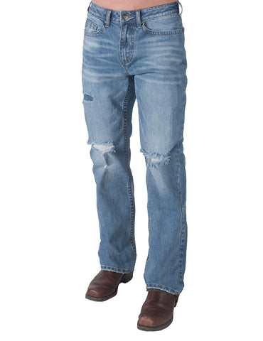 B Tuff Mens Weekend Vibes Light Wash Cotton Blend Jeans
