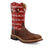 Twisted X Mens 12in Western Nano Toe Distressed Saddle/Ruby Leather Work Boots