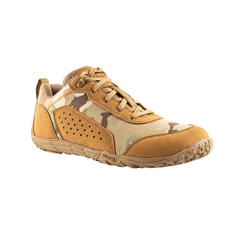 Belleville Mens MINI-MiL Low-Cut Barefoot Activity Coyote/Camo Faux Suede Shoes