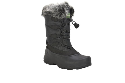 Winter Tecs Womens Pac Lace Fur Black Nylon Winter Boots