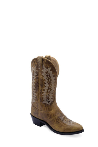 Old West Womens Western Burnt Tan Leather Cowboy Boots