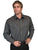 Scully Mens Shirt Western Charcoal Poly Blend Floral Tooled Stitch L/S