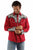 Scully Mens Floral Tooled Red/White/Blue Poly/Rayon L/S Shirt