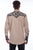 Scully Mens Tan/Black Polyester Tooled Floral L/S Shirt S