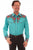Scully Mens Turquoise Poly/Rayon Floral Tooled L/S Shirt M