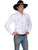 Scully Western Mens White Polyester L/S Candy Cane Piping Western Shirt