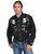 Scully Western Mens Black Polyester L/S Big Skull Rosees Western Shirt