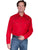 Scully Western Mens Red Polyester L/S Arrow Stitch Western Shirt