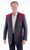 Scully Mens Floral Embroidery Black/Red 100% Polyester Blazer