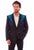Scully Mens Floral Embroidery Black/Turquoise 100% Polyester Blazer