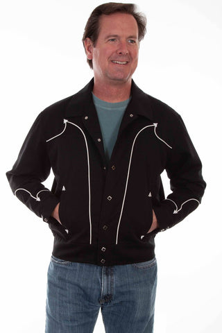 Scully Mens Bolero Style Black Poly/Rayon Cotton Jacket