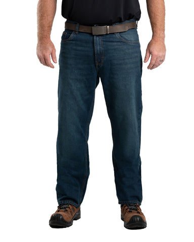 Berne Apparel Mens Heritage Straight Leg Stone Wash Dark 100% Cotton Jeans