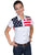 Scully Western Womens White 100% Cotton S/S USA Flag Western Shirt