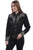 Scully Womens Black Poly/Rayon Scroll L/S Blouse