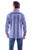 Scully Mens Signature Southwest Stripe Blue 100% Cotton L/S Shirt