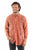 Scully Mens Jacquard Crack Wash Rust 100% Cotton L/S Shirt